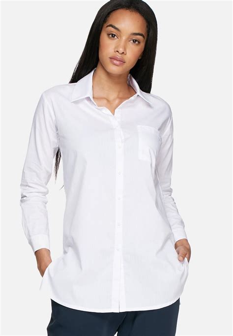 Heavy cotton poplin shirt in whtie 